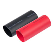 Krympestrømpe for batterikabel, Svart&Rød, 7.6mm x Ø25.4mm