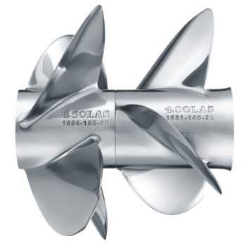 Stål propell, SOLAS [E] "Bravo III", Front, 15.75" x 23" Ven