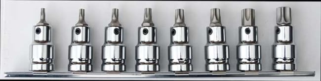 Torx pipesett, 8 stk 1/2'' T20 - T60