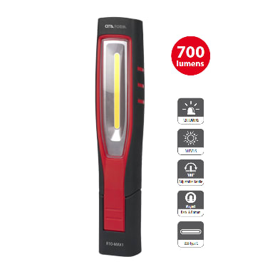 Oppladbar LED arbeidslampe, 700 Lumens med 2 magnetfester