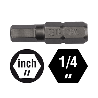 Bits, Unbrako, 1/4" - 9/64", 25 mm