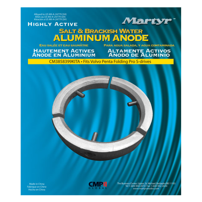 Volvo 4-Blade Folding Prop Anodesett Al