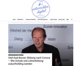 Screenshot des Texts „Bildung nach Corona – Wie Schule und Lehrerbildung zukunftsfähig werden“