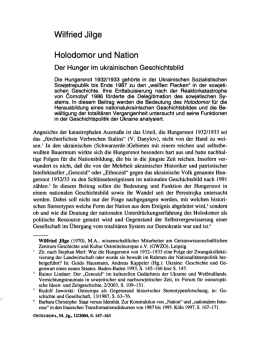 Vorschau Paper Holodomor und Nation - Der Hunger im ukrainischen Geschichtsbild