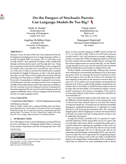 Screenshot des Texts „ On the Dangers of Stochastic Parrots: Can Language Models Be Too Big? 🦜“.