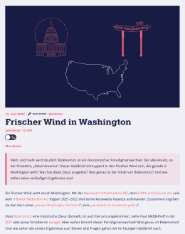 Screenshot des Texts „Frischer Wind in Washington“