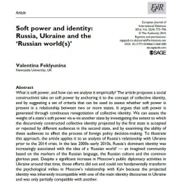 Screenshot des Texts „Soft power and identity: Russia, Ukraine and the ‘Russian world(s)’“