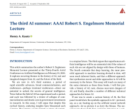 Screenshot des Texts "The third AI summer: AAAI Robert S. Engelmore Memorial Lecture".