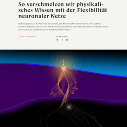 Screenshot des Texts „So verschmelzen wir physikalisches Wissen mit der Flexibilität neuronaler Netze“