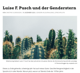 Screenshot des Texts „Luise F. Pusch und der Genderstern".