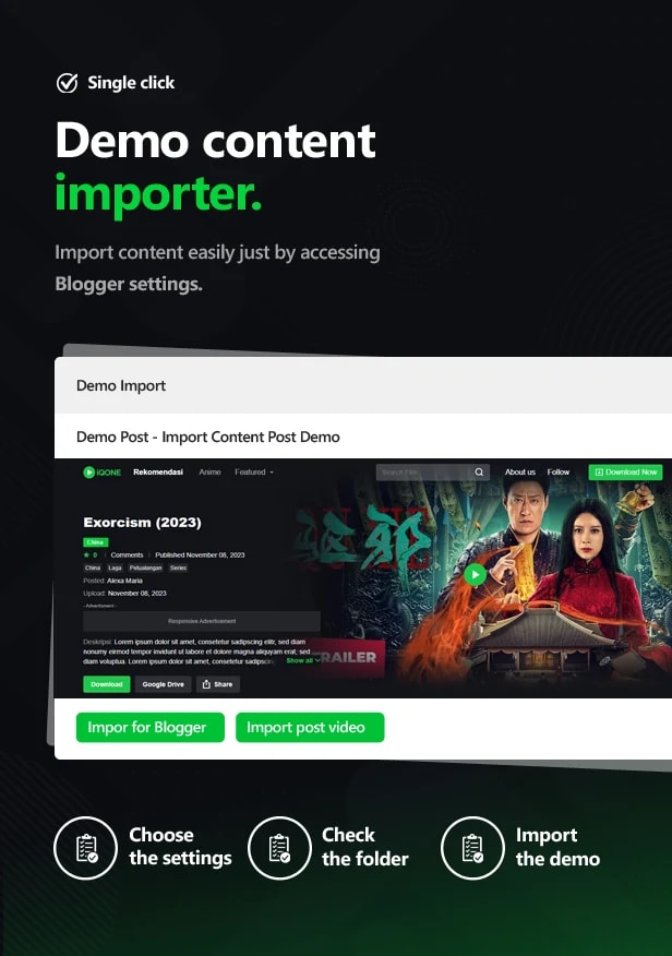 iQONE - Video and Movie Blogger Template Responsive