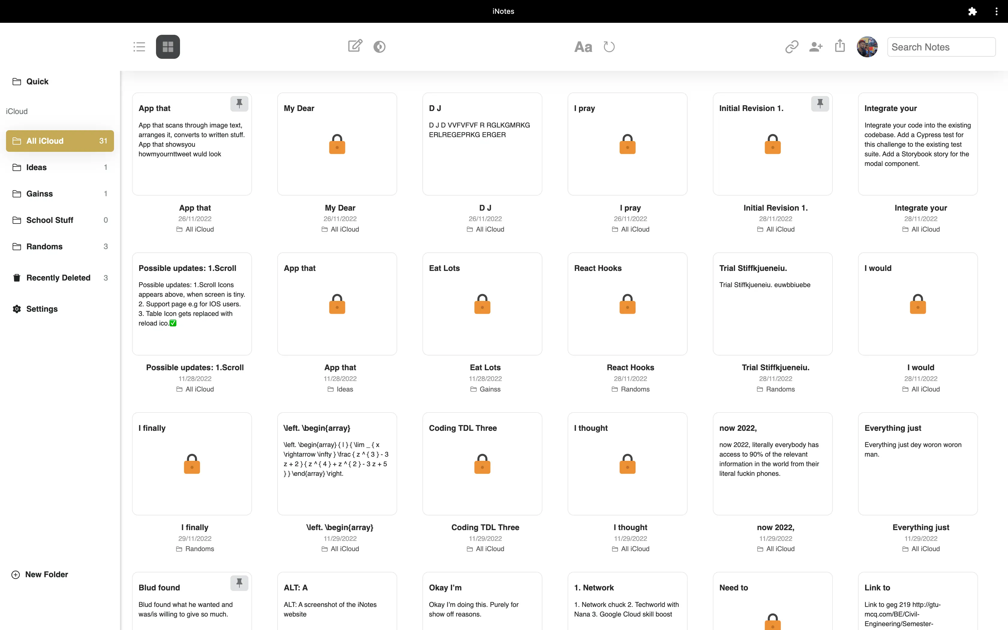 iNotes Clone
