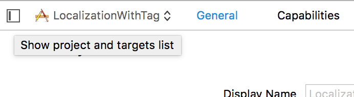 Show project and targets list