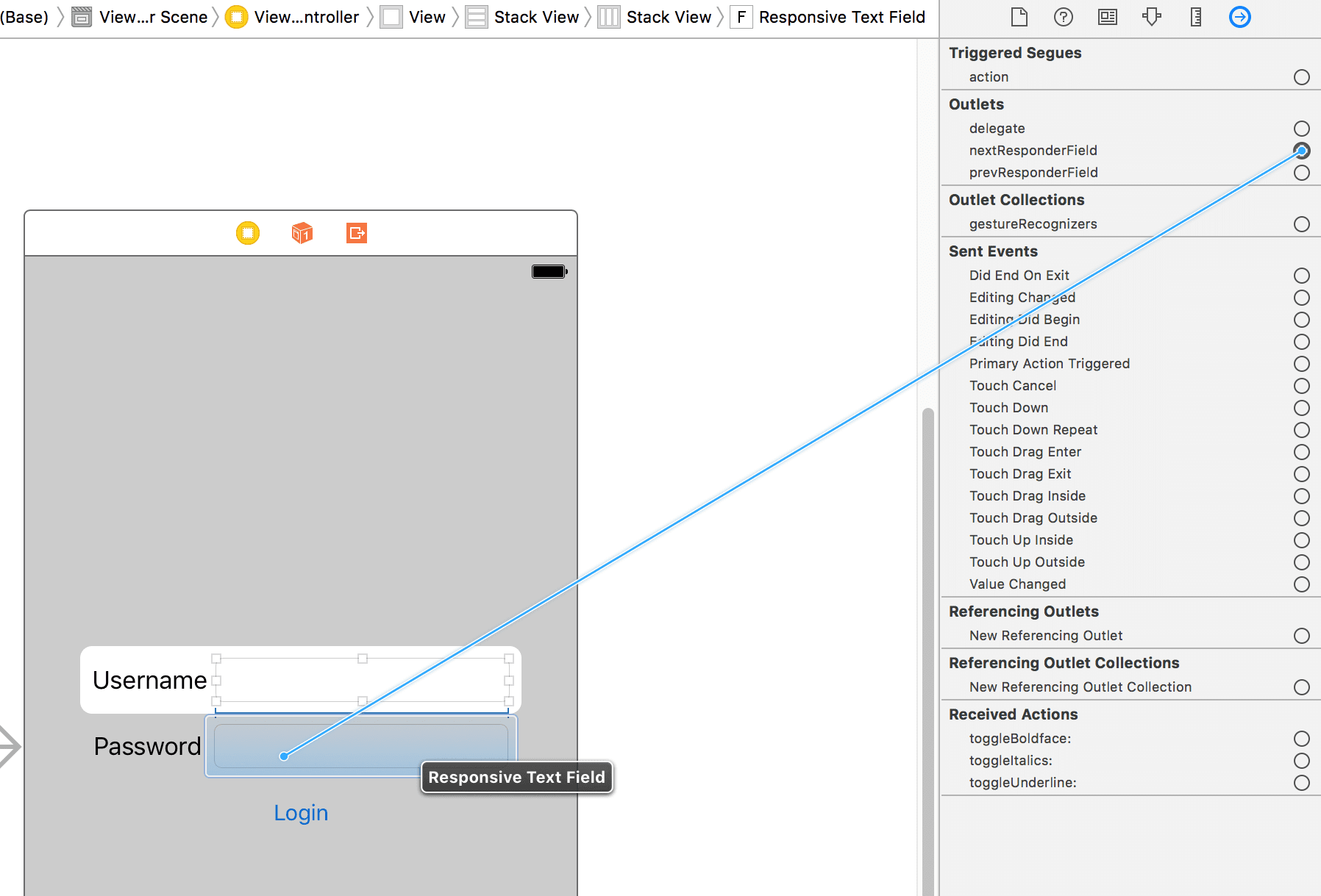 Username nextResponderField