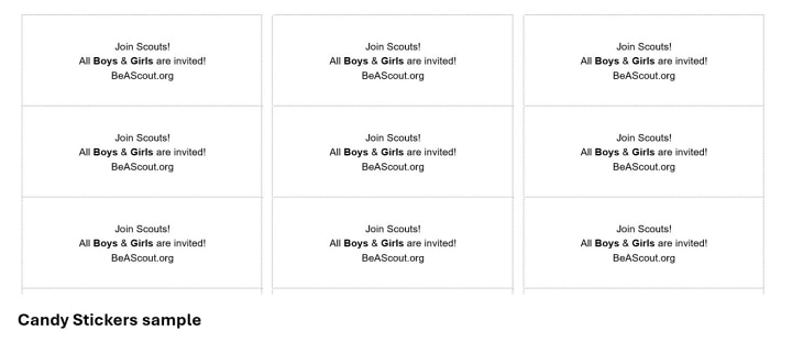 Candy stickers sample