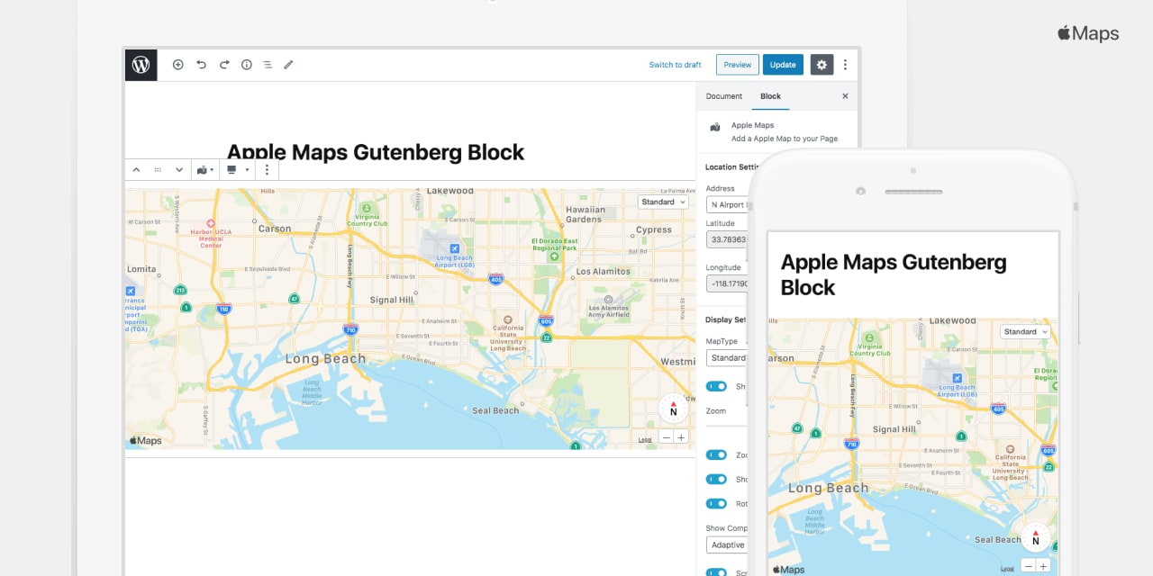 Apple Maps Gutenberg Block