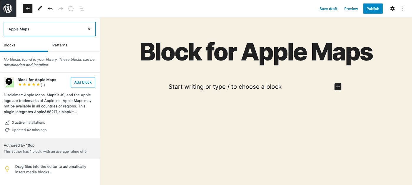 Block for Apple Maps in the Block Directory