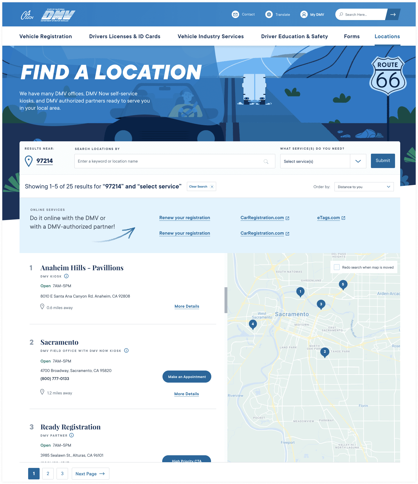 CA DMV Location Finder