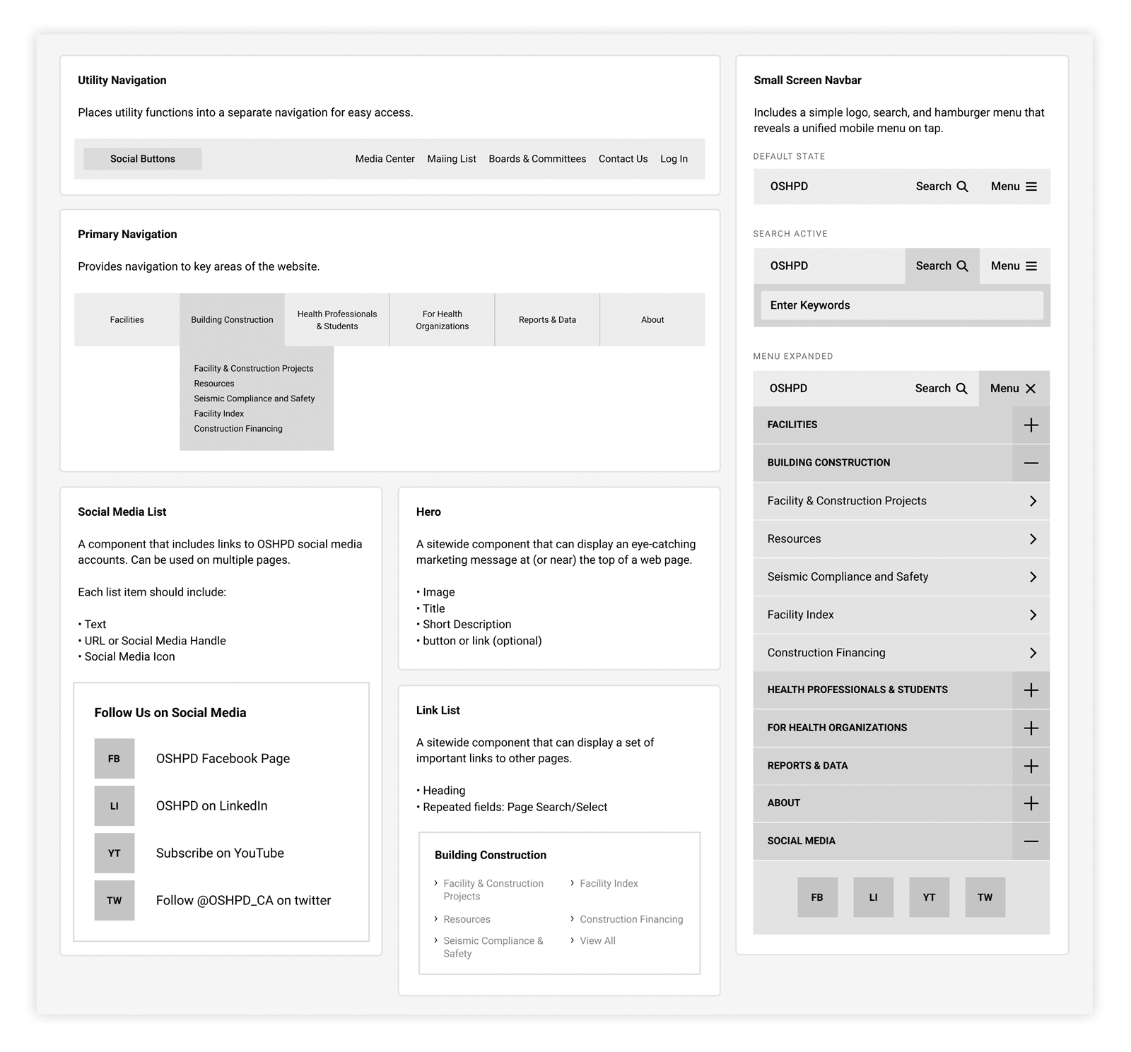 OSHPD.ca.gov Reusable Components