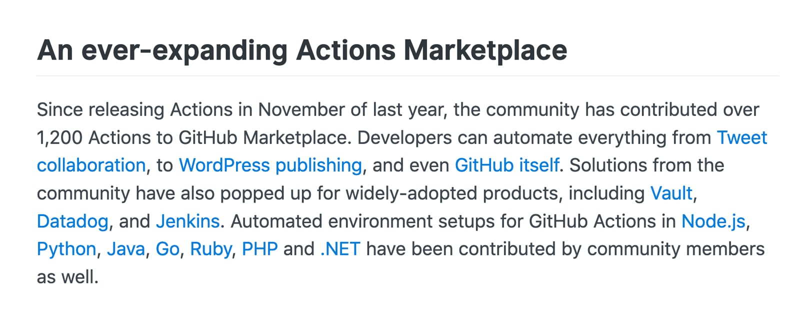 WordPress GitHub Actions Mention on the GitHub Blog