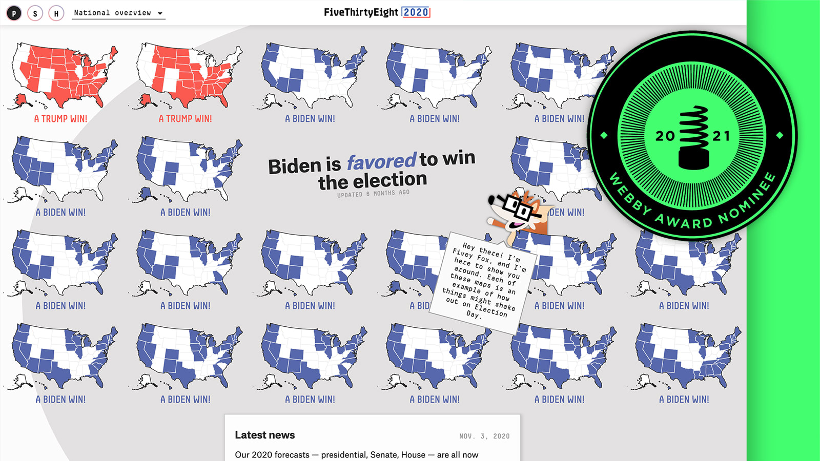 Webby Nominee: FiveThirtyEight