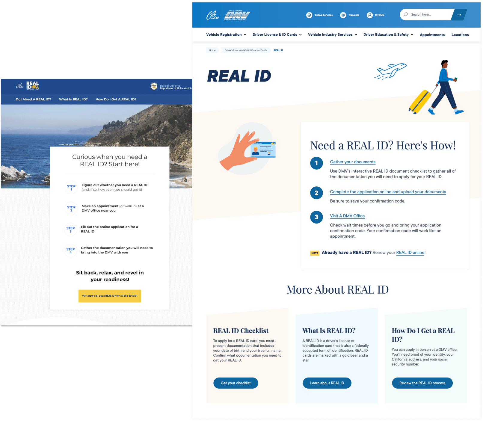 California DMV READ ID Microsite Design