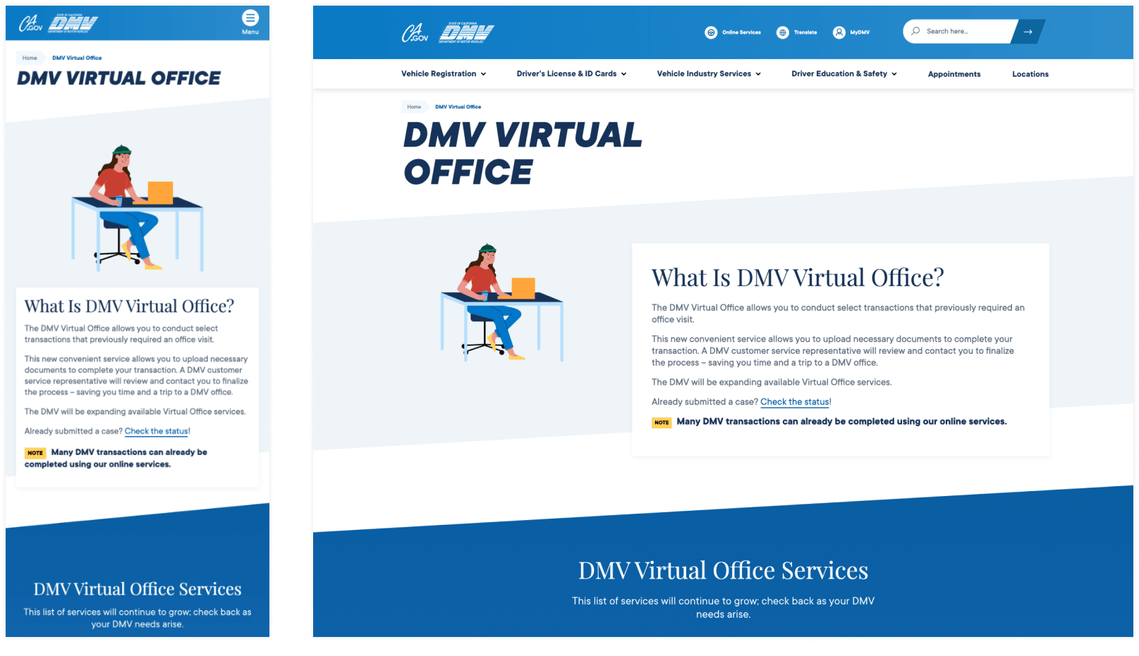 CA DMV Virtual Field Office Microsite