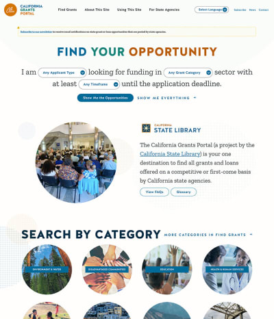 Government Website Development For The CA Grants Portal
