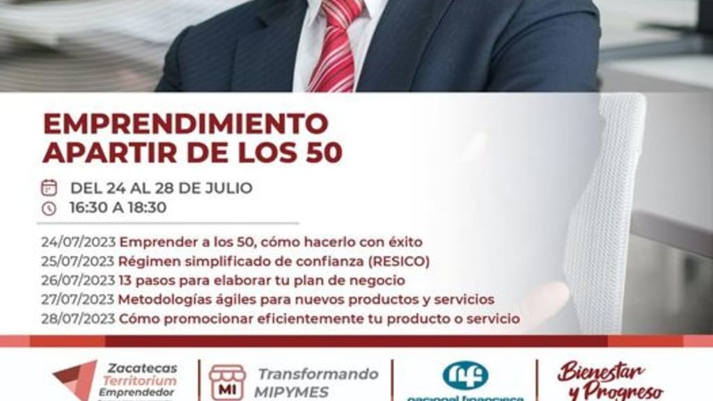 La Secretaría de Economía de Zacatecas te invita a la capacitación gratuita: Emprendimiento a partir de los 50