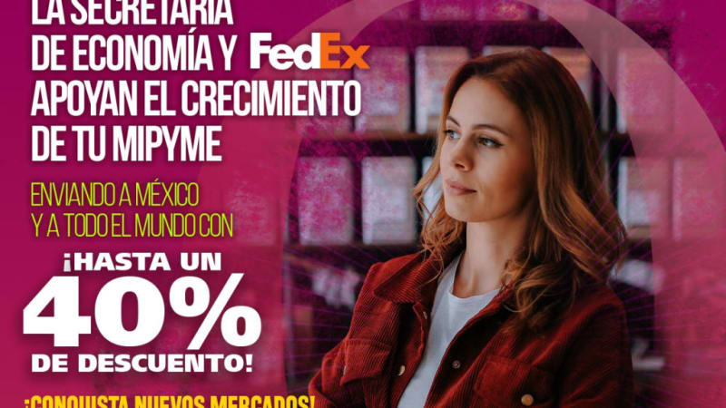 Llega a la puerta de tus clientes con un 40% de descuento, La Secretaría de Economía de Puebla y FedEx te apoyan