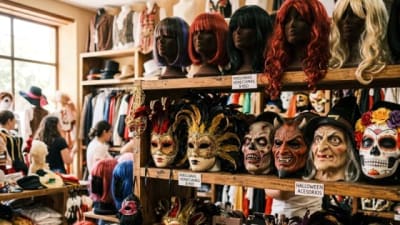 Comercio al por menor de disfraces, vestimenta regional y vestidos de novia