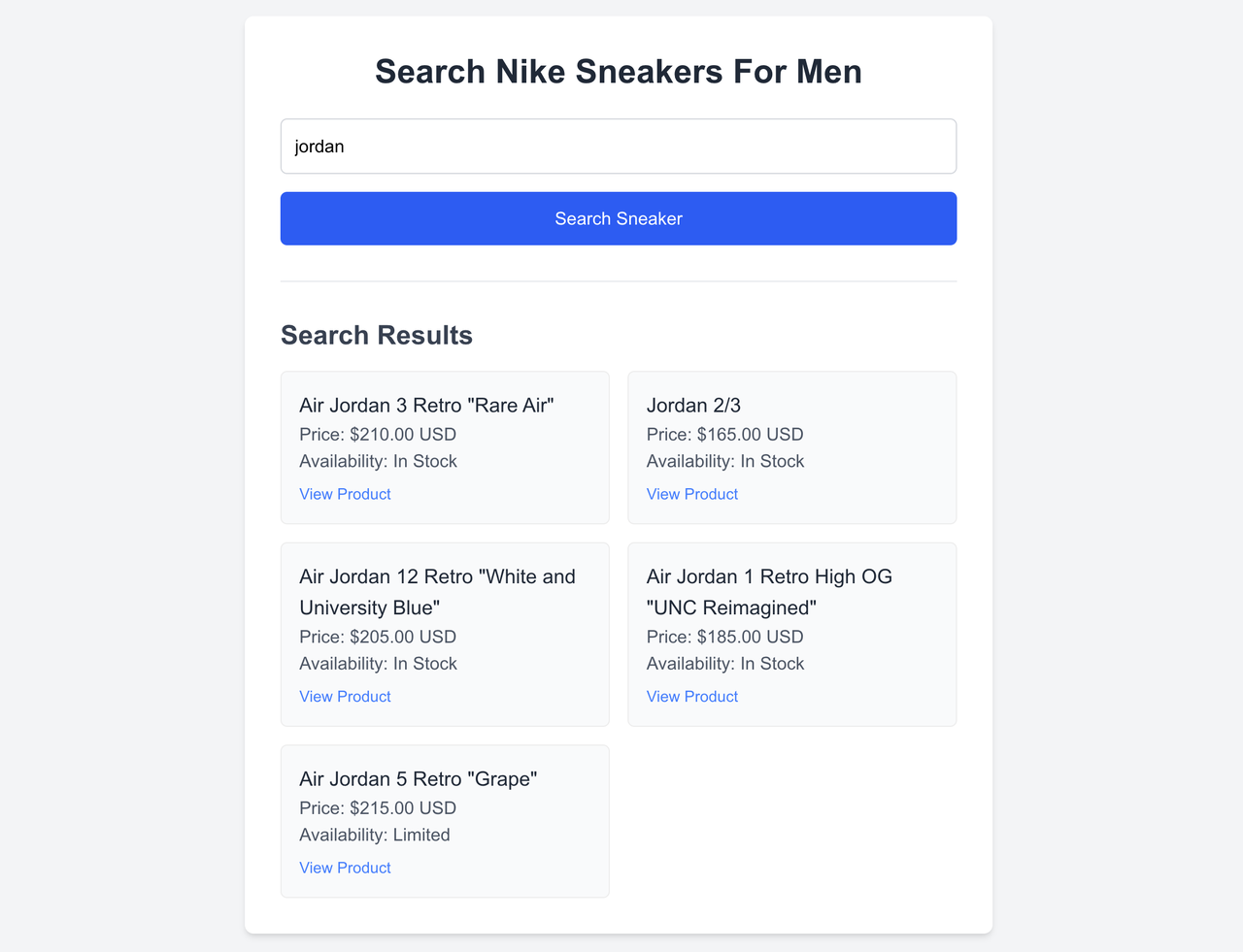 nike product website data