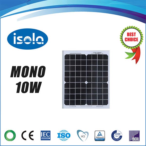 پنل خورشیدی 10 وات مونوکریستال برند آی سولا پنل خورشیدی 10 وات مونوکریستال برند آی سولا
