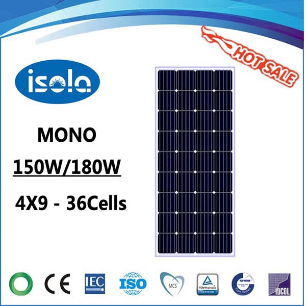 پنل خورشیدی 180 وات مونوکریستال برند آی سولا پنل خورشیدی 180 وات مونوکریستال برند آی سولا