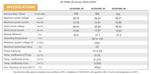پنل خورشیدی 500 وات مونوکریستال برند AE SOLAR پنل خورشیدی 500 وات مونوکریستال برند AE SOLAR