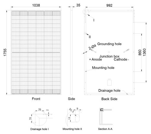پنل خورشیدی 370 وات مونوکریستال برند AE SOLAR پنل خورشیدی 370 وات مونوکریستال برند AE SOLAR