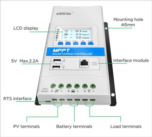 شارژکنترلر MPPT پنل خورشیدی برند ای پی اور سری TRIRON