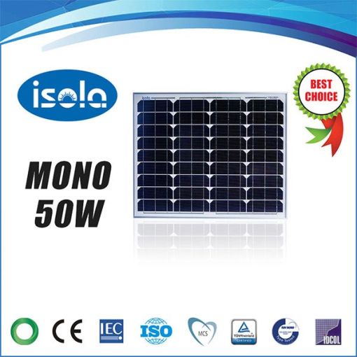 پنل خورشیدی 50 وات مونوکریستال برند آی سولا