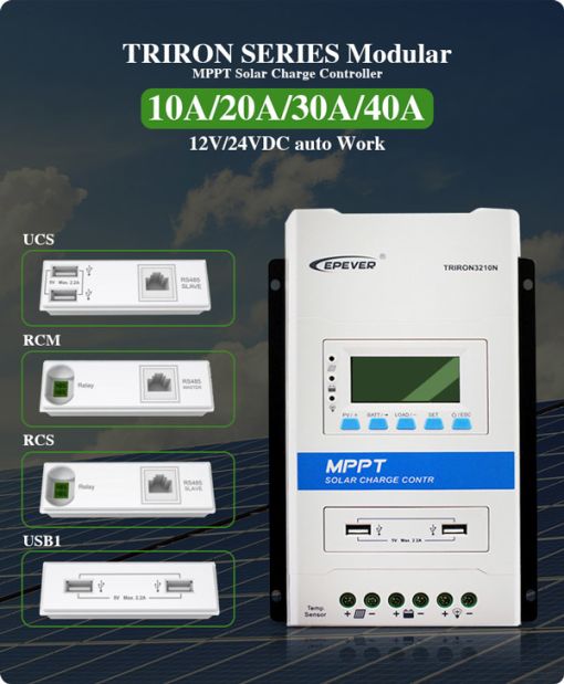 شارژکنترلر MPPT پنل خورشیدی برند ای پی اور سری TRIRON شارژکنترلر MPPT پنل خورشیدی برند ای پی اور سری TRIRON
