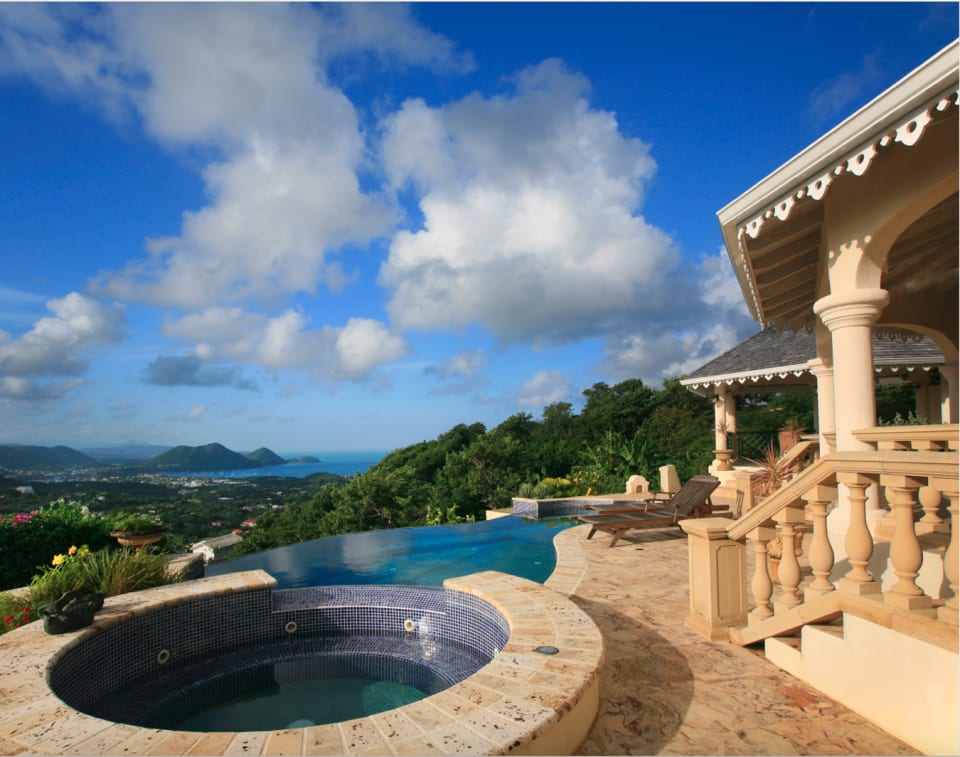 Example of a built home at MDC - View looking towards The Caribbean Sea, Cap Estate and Rodney Bay