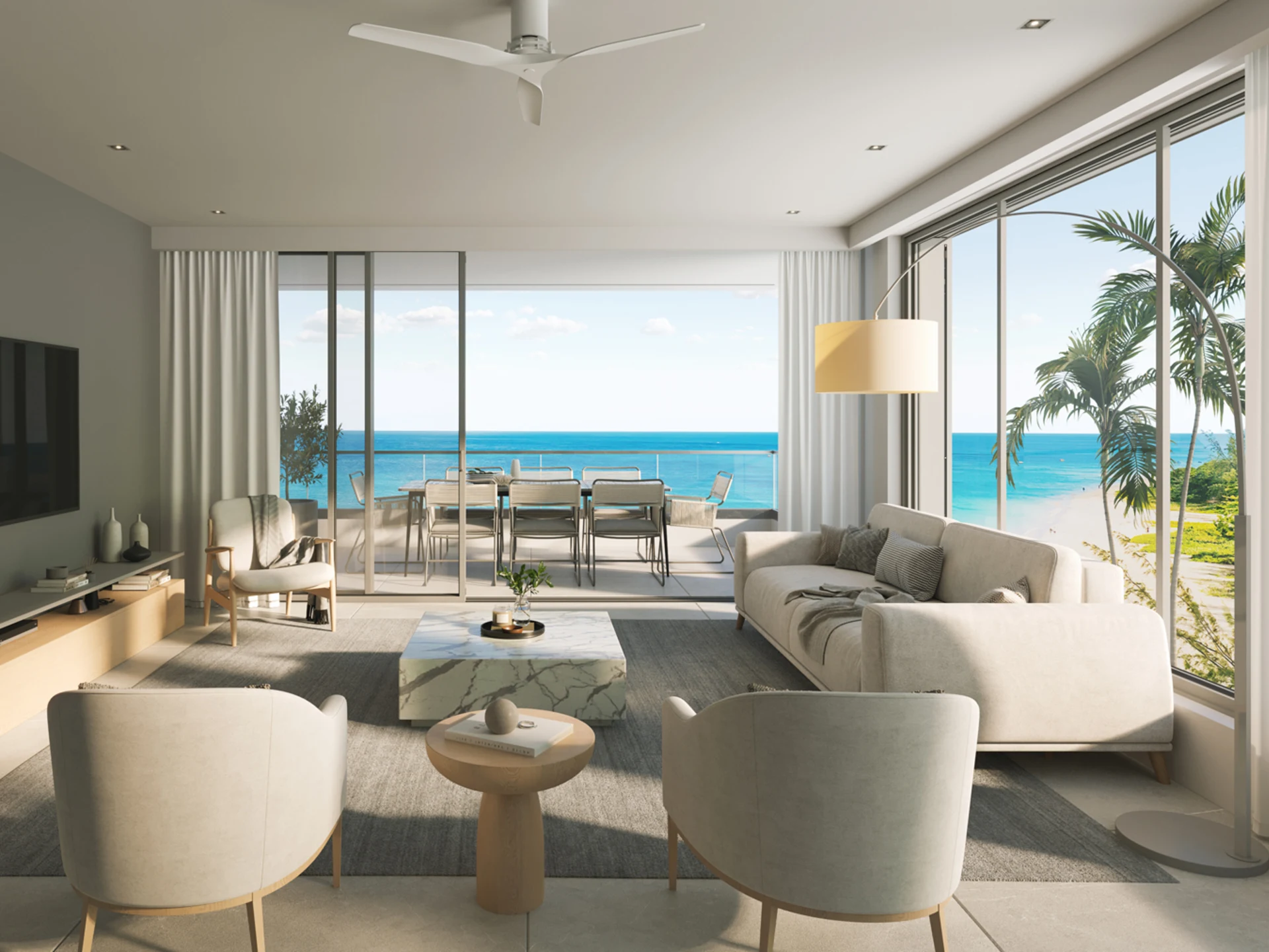 Aspire: Living area with Solar E glass.
