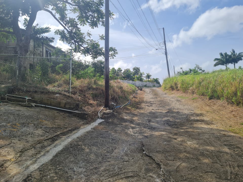 View of access road looking West