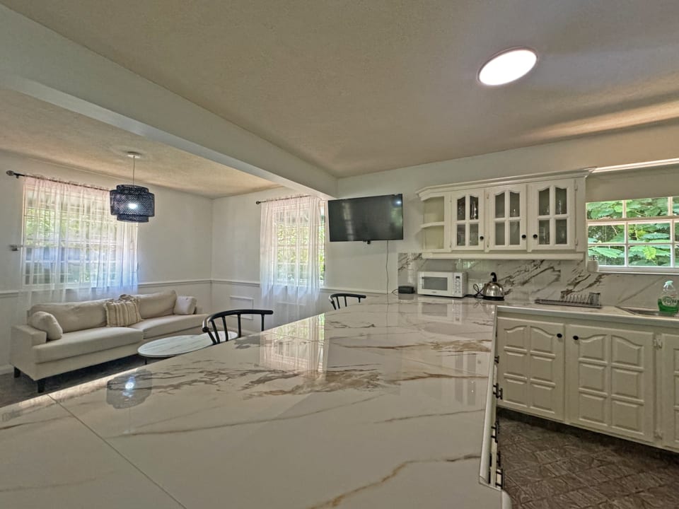 Open-plan kitchen and living area