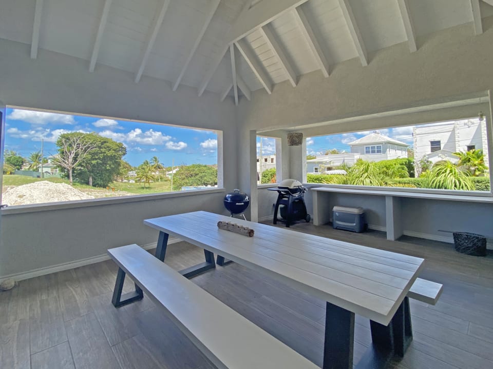 Sitting area on patio of ground level