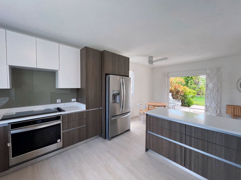 Stainless steel appliances and sleek cabinetry