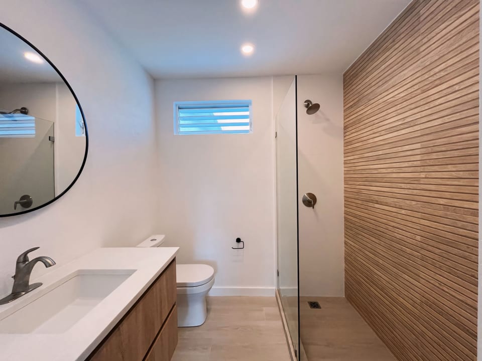 Primary bathroom with walk-in shower