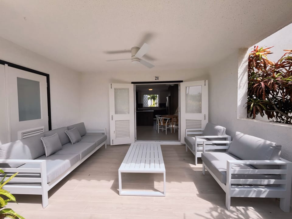 Patio with comfy outdoor furniture