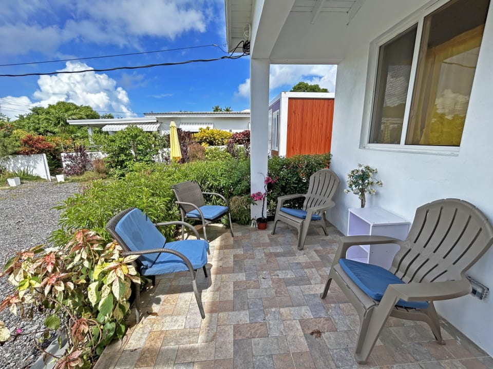 Seating area at the front of the unit
