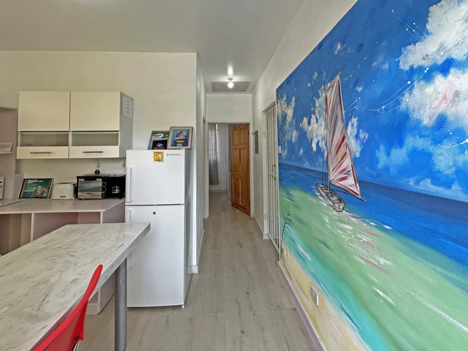 View from the entry door. Kitchen on the left.