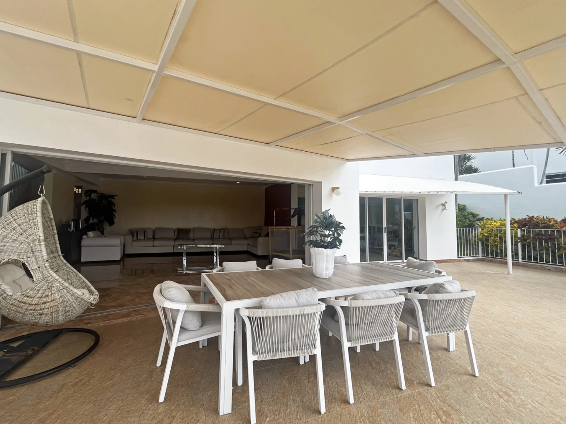 Partially covered terrace off the sitting room